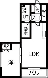 グリーンハピー柏木 1LDKの間取図画像