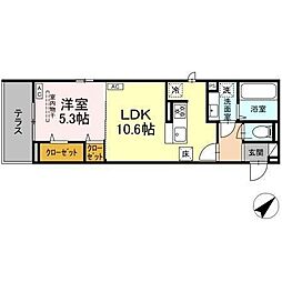仙台市宮城野区宮千代1丁目アパート 1LDKの間取図画像