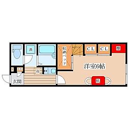 パークハイム5 1Kの間取図画像