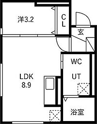 仙台市青葉区霊屋下アパート 1LDKの間取図画像