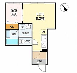 ブラン東照宮II 1LDKの間取図画像