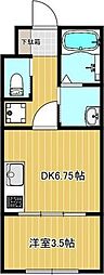 ノルンハウス 1DKの間取図画像