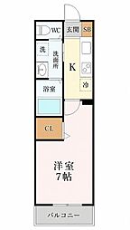 グロウランス長町2 1Kの間取図画像