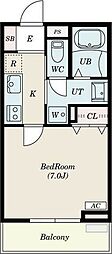 STEレジデンス 1Kの間取図画像