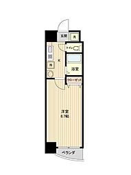 Ｌａ　Ｄｏｕｃｅｕｒ宮町 6階1Kの間取り