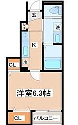 DAICORO-1 1Kの間取図画像