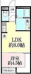 仙台市太白区東中田1丁目アパート 1LDKの間取図画像