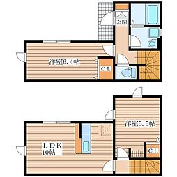 仙台市青葉区小田原4丁目アパート 2LDKの間取図画像
