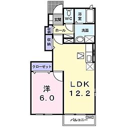 ペネトラーレ・北中山1 1LDKの間取図画像