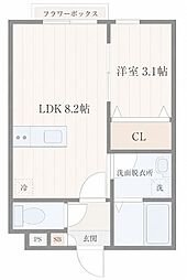 仙台市宮城野区福住町アパート 1LDKの間取図画像