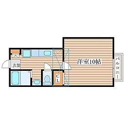 リジェール壱番館 1Kの間取図画像