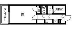 アステル愛宕橋 1Kの間取図画像
