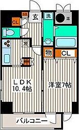 USビル 1LDKの間取図画像