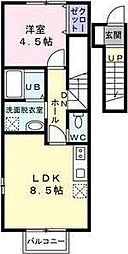 FJ小田原 1LDKの間取図画像