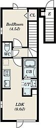 Efforiaena 1LDKの間取図画像