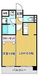 フェリーチェ薬師堂 1LDKの間取図画像