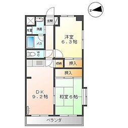 ステイブルシャトー 2DKの間取図画像