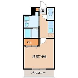 ルミナス荒井西 1Kの間取図画像