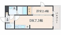 LEXIA河原町 1DKの間取図画像