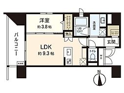 シーズンフラッツ仙台鉄砲町 1LDKの間取図画像