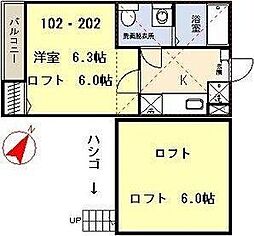 フォレスタ 1Kの間取図画像