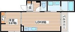 ソーサリー柏木 1LDKの間取図画像