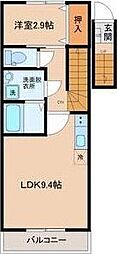 リヴェール八乙女 1LDKの間取図画像