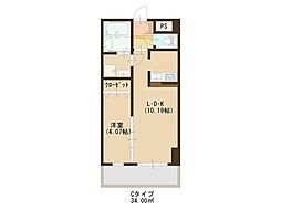 フェリシダ東仙台 1LDKの間取図画像