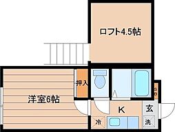 サントラコート南光台 1Kの間取図画像