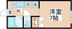 ファミーユM2 1Kの間取図画像