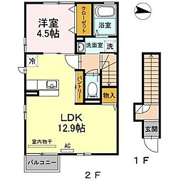 T-room 1LDKの間取図画像