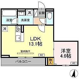itovia青葉 1LDKの間取図画像