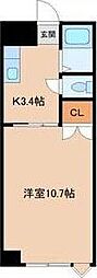 クレセントいづみ 1Kの間取図画像