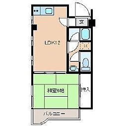 ラバレー富沢 4階1LDKの間取り