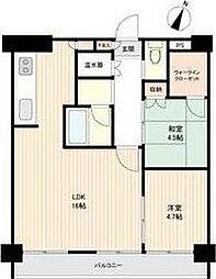 桜ケ岡ハイツ 2階2LDKの間取り
