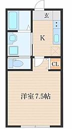 ラフィーレ文化町 1Kの間取図画像