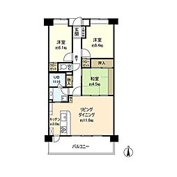 MFPRコート宮町 3LDKの間取図画像