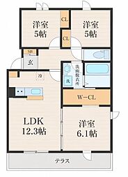 仮称)上愛子共同住宅新築AP 3LDKの間取図画像