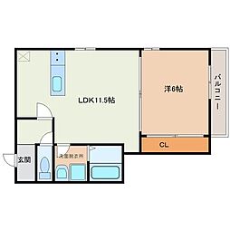サンパークIII 1LDKの間取図画像