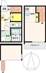 メルツ原町 1階ワンルームの間取り