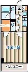 コンフォートEXE新田ステーション 6階1Kの間取り