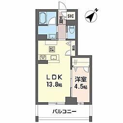 ＣＬＡＳＳＥＵＭ連坊II 4階1LDKの間取り