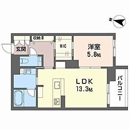 Ｐｒｏｍｅｎａｄｅ上杉 1階1LDKの間取り