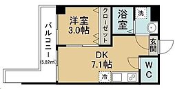 ＴＥＲＡＳＵ仙台 2階1DKの間取り