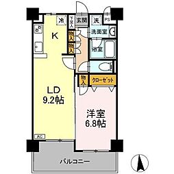 ガーデンハイツＡＩＨＡＲＡIII 3階1LDKの間取り