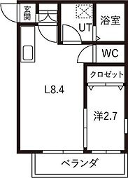 GRAND MAISON K 2階1LDKの間取り