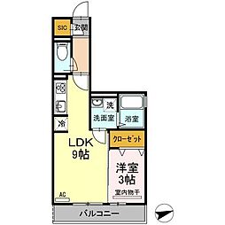 ボヌール ＳＡ 3階1LDKの間取り