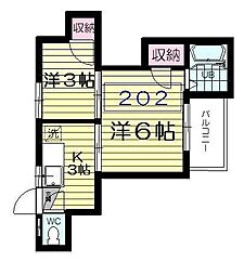 エコール・F 2Kの間取図画像