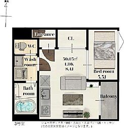 REGALEST薬師堂駅 2階1LDKの間取り