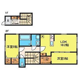 （仮称）向山3丁目計画 2階2LDKの間取り